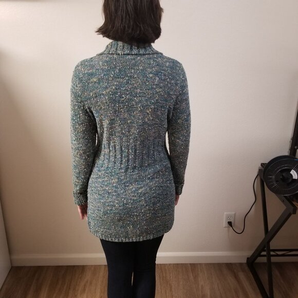 Sigrid Olsen Sport Speckled Knit Sweater + S + Blue / Green - Picture 5 of 10